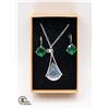Image 1 : NEW BLUE INLAY PENDANT NECKLACE CZ