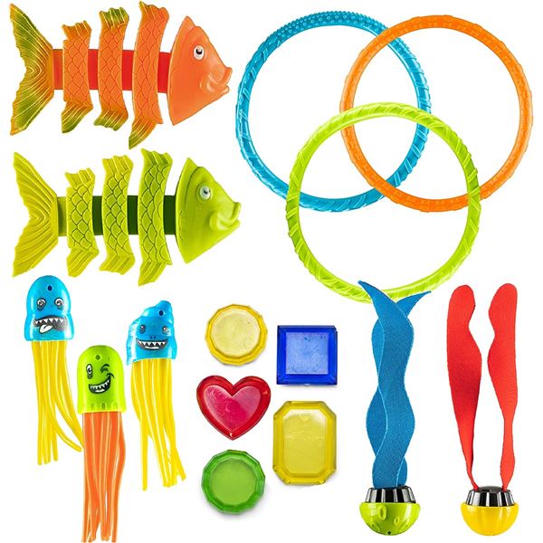 NEW PRETEX 15 PACK POOL DIVING TOY SET