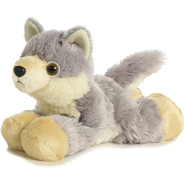 NEW AURORA MINI FLOPSIE WOOLSEY WOLF 8 INCHES