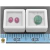 Image 1 : #163-RUBY 4.90CT & EMERALD 6.30CT GEMSTONE