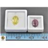 Image 1 : #179- LEMON QZ 9.30CT &RED  RUBY 12.35CT