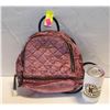 Image 1 : ALDO PINK FABRIC & LEATHER STRAP BACKPACK