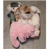 BOX WITH NEW MEDIUM SIZED STUFFED ANIMALS -