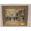 Image 1 : VINTAGE FRAMED PRINT CITY STREET 18" X 15"