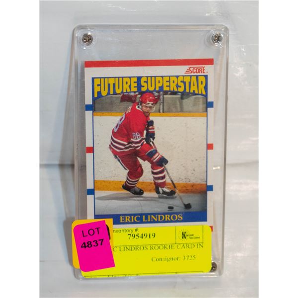 1990 ERIC LINDROS ROOKIE CARD IN HOLDER