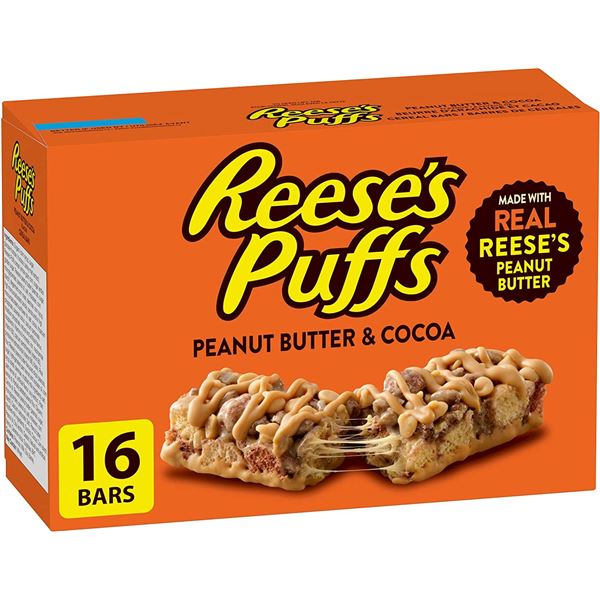 NEW BOX OF 16 REESE'S PUFFS CEREAL BARS