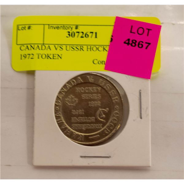 CANADA VS USSR HOCKEY SERIES 1972 TOKEN