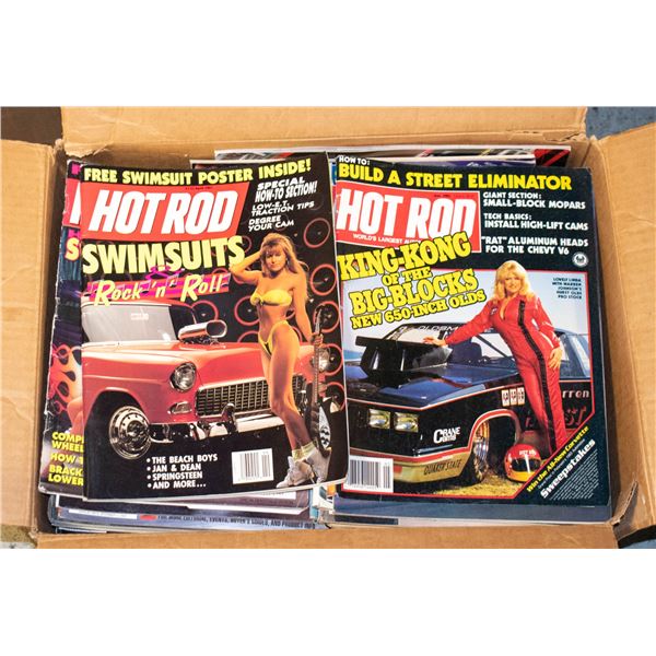 BOX OF 100 HOT RODDING MAGAZINES