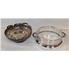 ANTIQUE SILVER DISH WITH HANDLE AND