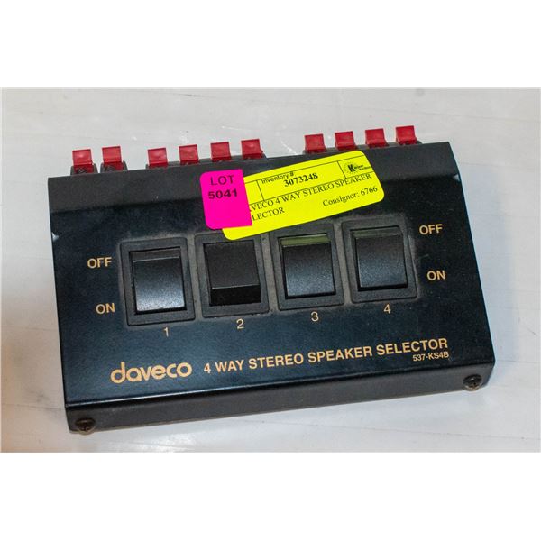 DAVECO 4 WAY STEREO SPEAKER SELECTOR