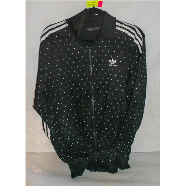 UNISEX ADIDAS BLACK & WHITE ZIPPERED JACKET