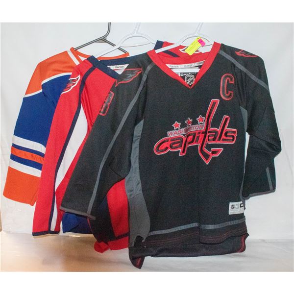 2 OVECHKIN (L/XL) 1 HALL (S/M) YOUTH JERSEYS