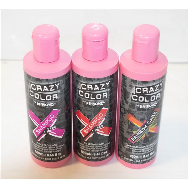 3 BOTTLES 250mL SEMI PERMANENT COLOR SHAMPOO