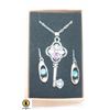 Image 1 : NEW CZ NECKLACE PENDANT EARRING SET