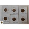 Image 1 : 6 X ONE PENNY COPPER CURRENCY COINS