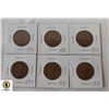 Image 1 : 6 X 2 PENCE COPPER COINS CURRENCY