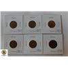 Image 1 : 6 X ONE PENNY COPPER CURRENCY COINS