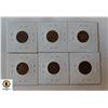 Image 2 : 6 X ONE PENNY COPPER CURRENCY COINS