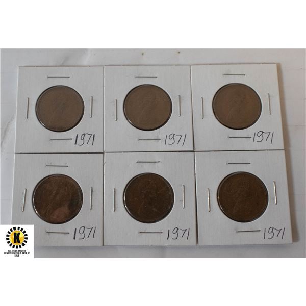 6 X 2 PENCE COPPER COINS CURRENCY