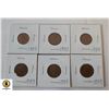 Image 1 : 6 X ONE PENNY COPPER CURRENCY COINS