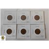 Image 1 : 6 X ONE PENNY COPPER CURRENCY COINS