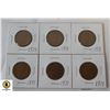 Image 1 : 6 X 2 PENCE COPPER COINS CURRENCY