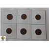 Image 1 : 6 X ONE PENNY COPPER CURRENCY COINS