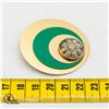 Image 4 : LARGE GOLD TONE W/ FOREST GREEN LAYERED CIRCLES