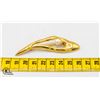 Image 2 : MEDIUM ORGANIC SHAPED GOLD TONE BROOCH