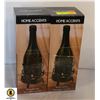 Image 1 : 2 HOME ACCENTS WINE BOTTLE TEA-LIGHT HOLDER