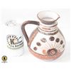 Image 1 : ITALIAN DECORATIVE GLAZED POTTERY PITCHER 7"