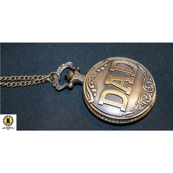 BRAND NEW DAD POCKET WATCH WITH CHAIN