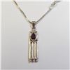 BZ1467-171 SILVER GARNET 20" NECKLACE