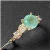 Image 2 : BZ1465-193 10K NATURAL EMERALD DIAMOND RING