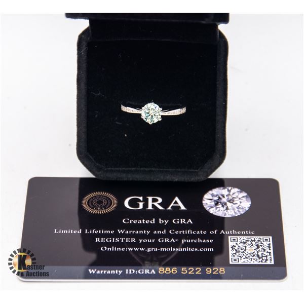 GRA CERTIFIED 1 CT RD BRILLIANT MOISSANITE VVS LT