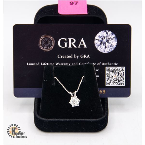 GRA CERTIFIED 1 CT RD BRILLIANT MOISSANITE VVS D