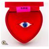 Image 1 : LADIES SAPPHIRE COLORED CENTER WITH BAGUETTE CZ