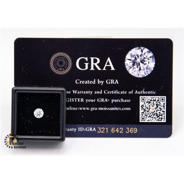 GRA CERTIFIED 0.50 CT RD BRILLIANT MOISSANITE VVS