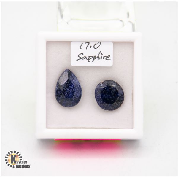 17.00 CT TW ROUND AND PEAR-SHAPED SAPPHIRE COLOR