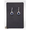 DANGLING SAPPHIRE COLORED 0.75 CT CZ WITH CLEAR