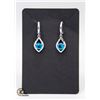 DANGLING BLUE TOPAZ COLORED 1 CT CZ WITH CLEAR