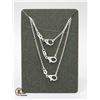 Image 1 : 3 X 60 CM STERLING SILVER NECKLACE WITH LOBSTER