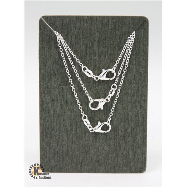 3 X 50 CM STERLING SILVER NECKLACE WITH LOBSTER