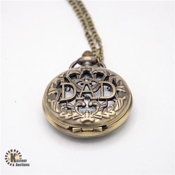 NEW BRONZE TONE DAD POCKET WATCH WITH