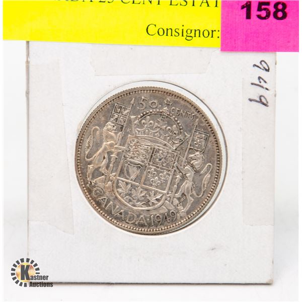 1949 CANADA 25 CENT ESTATE COIN