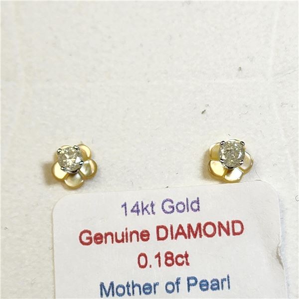 BZ1467-180 14K DIAMOND 2IN1 (0.18CT) EARRINGS