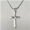 Image 1 : BZ1467-197 SILVER CROSS 18" NECKLACE