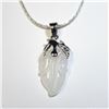 Image 1 : BZ1467-169 SILVER JADE 16" NECKLACE