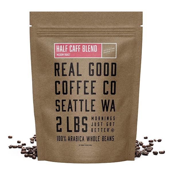 NEW 2LBS BAG OF REAL GOOD COFFEE CO HALFCAFF BLEND