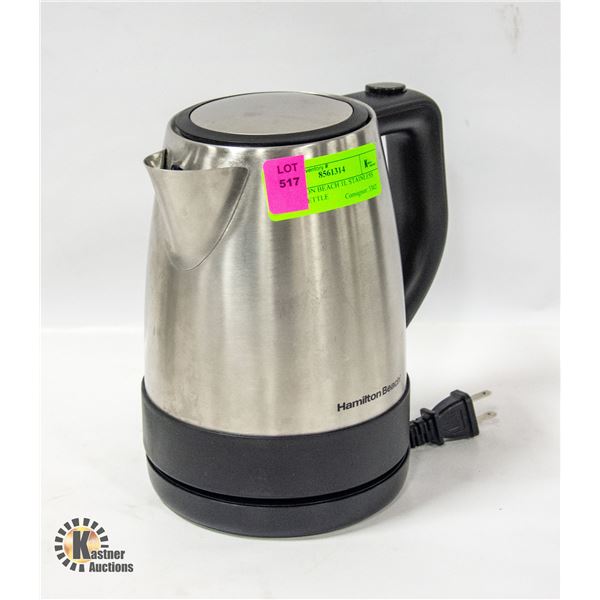 HAMILTON BEACH 1L STAINLESS STEEL KETTLE